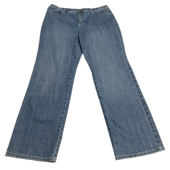 Talbots Womens Jeans Size 14 Blue Staight Leg High Rise Medium Wash Denim Jeans - Picture 1 of 13